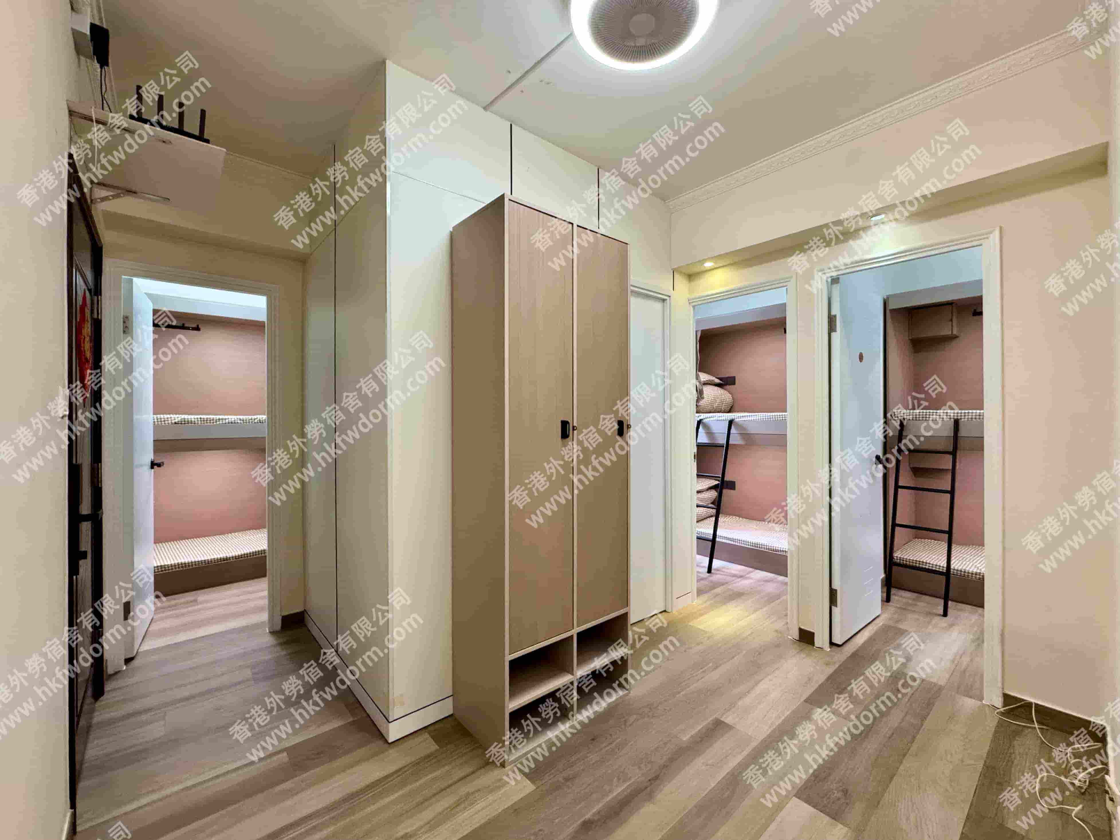 香港外勞宿舍全景房間,完整居住空間展示